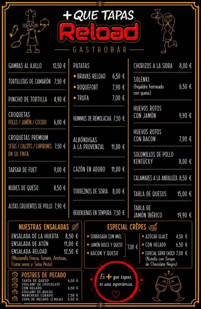 menu en español